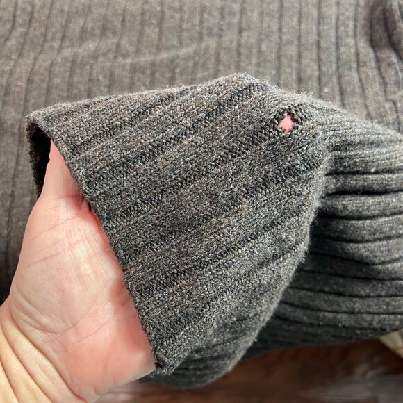 Vintage Gap Men's 100% Lambswool Sweater Ribbed Size XL Crewneck Boxy Chunky - Picture 8 of 12